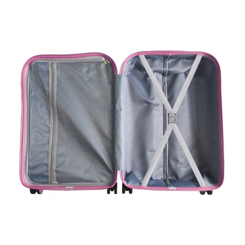 WALIZKI PODRÓŻNE 3SZT BARUT ABS MOCNE NA 4 KÓŁKACH KOMPLET XL+L+M RÓŻOWE