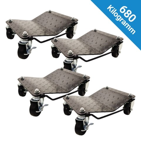 Wózki manewrowe pod koła 4x 680kg Bituxx zestaw do przestawiania auta