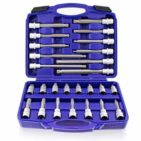 ZESTAW KLUCZY NASADOWYCH TORX Z GNIAZDEM SZEŚCIOKĄTNYM 88 EL