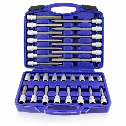 ZESTAW KLUCZY NASADOWYCH TORX Z GNIAZDEM SZEŚCIOKĄTNYM 88 EL