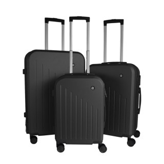 ZESTAW WALIZEK PODRÓŻNYCH 3SZT BARUT ABS MOCNE NA 4 KÓŁKACH KOMPLET XL+L+M CZARNE