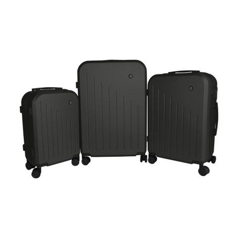 ZESTAW WALIZEK PODRÓŻNYCH 3SZT BARUT ABS MOCNE NA 4 KÓŁKACH KOMPLET XL+L+M CZARNE