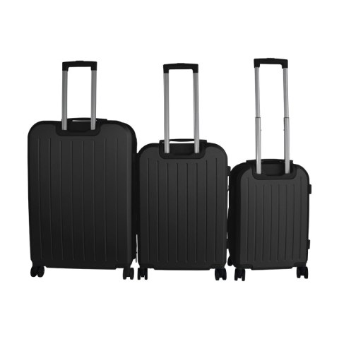 ZESTAW WALIZEK PODRÓŻNYCH 3SZT BARUT ABS MOCNE NA 4 KÓŁKACH KOMPLET XL+L+M CZARNE