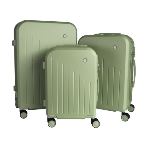 ZESTAW WALIZEK PODRÓŻNYCH 3SZT BARUT ABS MOCNE NA 4 KÓŁKACH KOMPLET XL+L+M MIĘTOWE