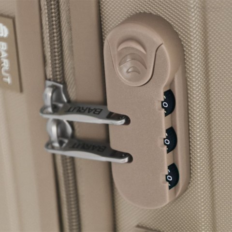 ZESTAW WALIZEK PODRÓŻNYCH 3SZT BARUT ABS MOCNE NA 4 KÓŁKACH KOMPLET XL+L+M SZAMPAŃSKIE