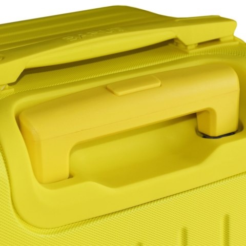 Komplet walizek podróżnych ABS 3 w 1 XL+L+M żółte na kółkach z teleskopowymi uchwytami