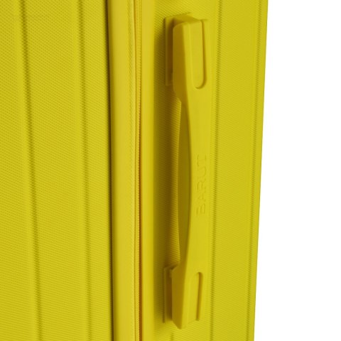 Komplet walizek podróżnych ABS 3 w 1 XL+L+M żółte na kółkach z teleskopowymi uchwytami