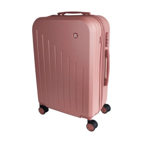 ZESTAW WALIZEK PODRÓŻNYCH 3SZT BARUT ABS MOCNE NA 4 KÓŁKACH XL+L+M RÓŻOWE ZŁOTO