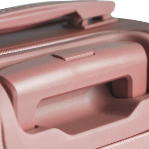 ZESTAW WALIZEK PODRÓŻNYCH 3SZT BARUT ABS MOCNE NA 4 KÓŁKACH XL+L+M RÓŻOWE ZŁOTO