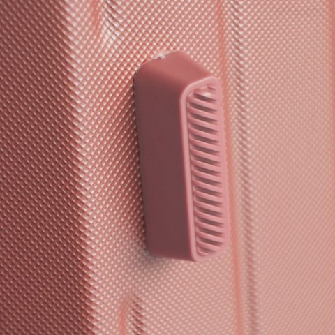 ZESTAW WALIZEK PODRÓŻNYCH 3SZT BARUT ABS MOCNE NA 4 KÓŁKACH XL+L+M RÓŻOWE ZŁOTO