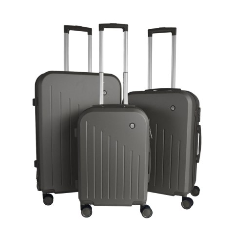 ZESTAW WALIZEK PODRÓŻNYCH 3SZT XL+L+M BARUT ABS NA 4 KÓŁKACH SZARE