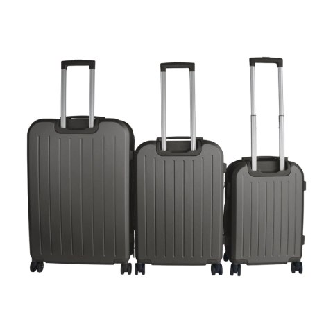 ZESTAW WALIZEK PODRÓŻNYCH 3SZT XL+L+M BARUT ABS NA 4 KÓŁKACH SZARE
