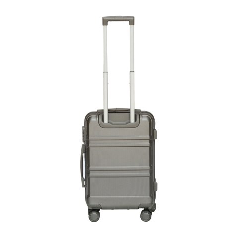 ZESTAW WALIZKA M + KUFEREK KOSMETYCZNY SZARY WALIZKA ABS NA 4 KÓŁKACH BARUT