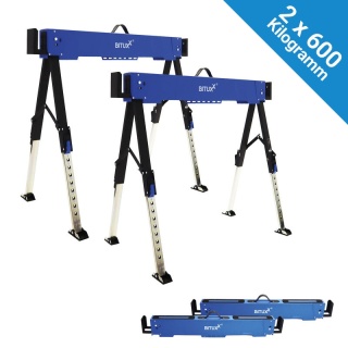 Zestaw 2 sztuki Stół roboczy / kozioł składany 600 kg 2× BITUXX – regulowana wysokość 62–87 cm