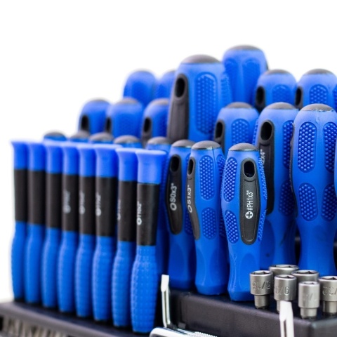 Zestaw wkrętaków bitów TORX płaskie krzyżowe 100el. w stojaku Bituxx