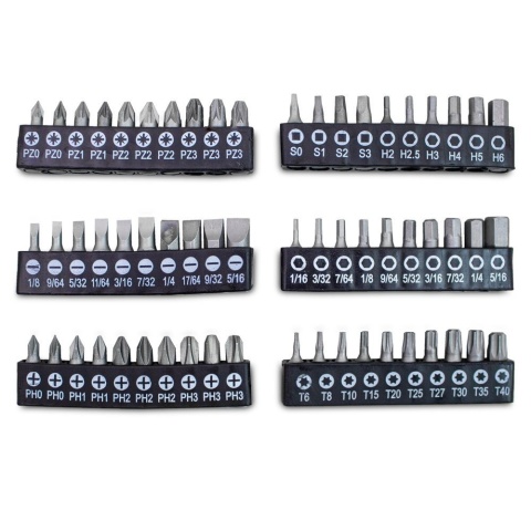 Zestaw wkrętaków bitów TORX płaskie krzyżowe 100el. w stojaku Bituxx