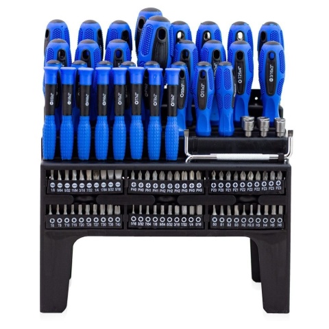 Zestaw wkrętaków bitów TORX płaskie krzyżowe 100el. w stojaku Bituxx