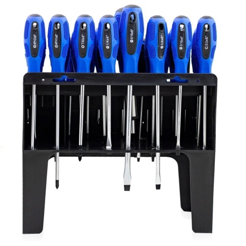 Zestaw wkrętaków bitów TORX płaskie krzyżowe 100el. w stojaku Bituxx