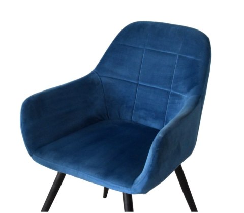 KOMPLET NIEBIESKICH KRZESEŁ WELUROWYCH 2 SZTUKI SOLIDNE NOWOCZESNE