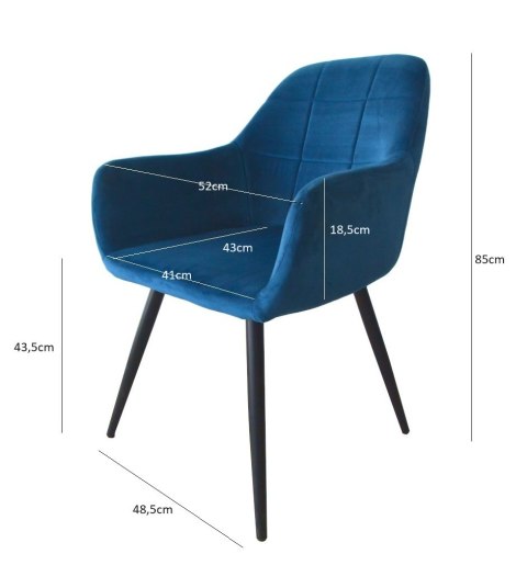 KOMPLET NIEBIESKICH KRZESEŁ WELUROWYCH 2 SZTUKI SOLIDNE NOWOCZESNE