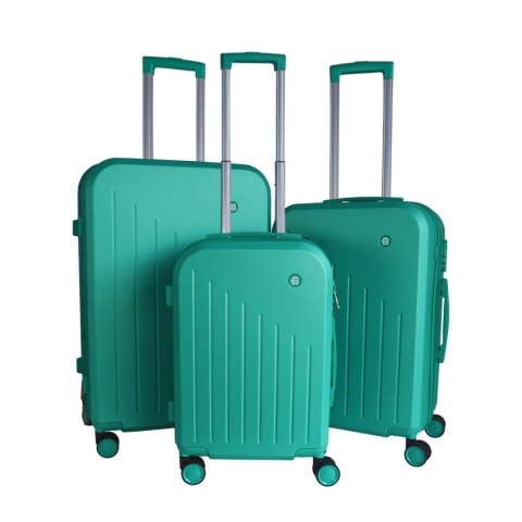 KOMPLET WALIZEK PODRÓŻNYCH 3SZT BARUT ABS NA 4 KÓŁKACH XL+L+M EMERALD