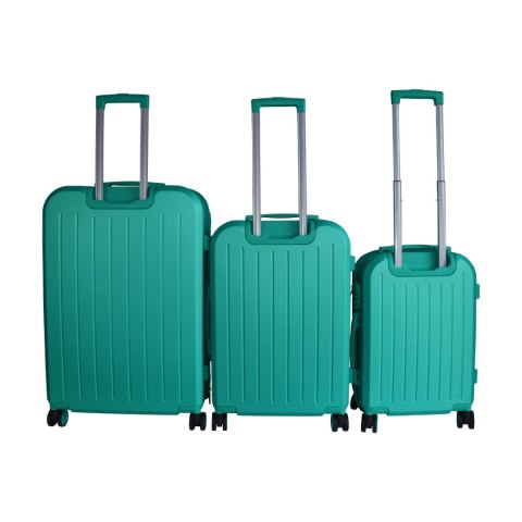 KOMPLET WALIZEK PODRÓŻNYCH 3SZT BARUT ABS NA 4 KÓŁKACH XL+L+M EMERALD