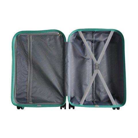KOMPLET WALIZEK PODRÓŻNYCH 3SZT BARUT ABS NA 4 KÓŁKACH XL+L+M EMERALD