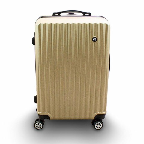 KOMPLET WALIZEK PODRÓŻNYCH ZESTAW 3SZT ZŁOTE TWARDE ABS