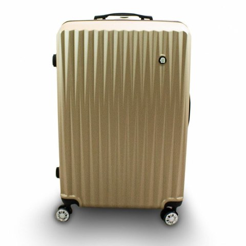 KOMPLET WALIZEK PODRÓŻNYCH ZESTAW 3SZT ZŁOTE TWARDE ABS