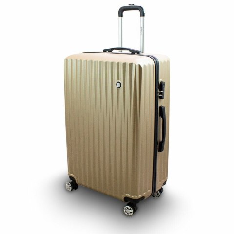 KOMPLET WALIZEK PODRÓŻNYCH ZESTAW 3SZT ZŁOTE TWARDE ABS