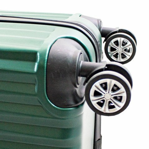 KOMPLET WALIZEK PODRÓŻNYCH ZIELONE 3SZT ABS TWARDE SET