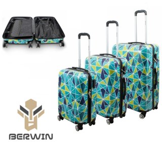KOMPLET ZESTAW WALIZEK 3 SZT BERWIN COLORFUL DIAMOND WALIZKI XL+L+M