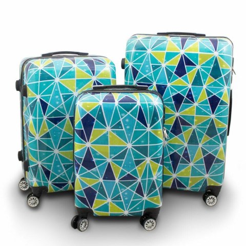 KOMPLET ZESTAW WALIZEK 3 SZT BERWIN COLORFUL DIAMOND WALIZKI XL+L+M