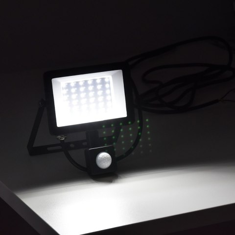 LAMPA LED NAŚWIETLACZ 30W IP65 DO PODWÓRKA GARAŻU Z CZUJNIKIEM RUCHU