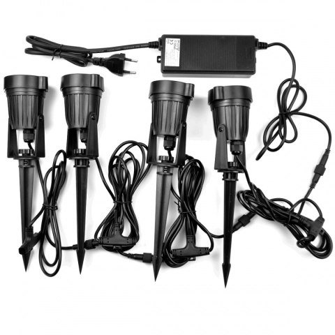 LAMPKI OGRODOWE LED 4 SZTUKI 12W ZESTAW LAMP OGRODOWYCH