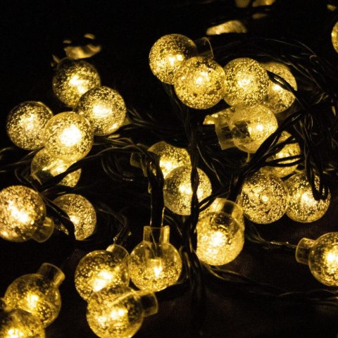 LAMPKI SOLARNE LED OGRODOWE ZEWNĘTRZNE 10M 60SZTUK CIEPŁY ODCIEŃ ŁAŃCUCH