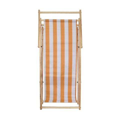 LEŻAK DREWNIANY OGRODOWY SKŁADANY Z REGULACJĄ WYSOKOŚCI ŻÓŁTO-BIAŁE PASY