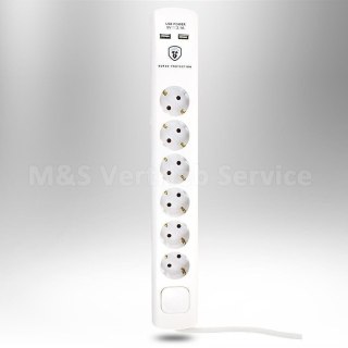 LISTWA ZASILAJĄCA PRZEDŁUŻACZ 6 GNIAZD + USB