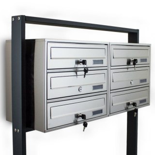 METALICZNA SKRZYNKA NA LISTY POCZTOWA LOKATORSKA 2X3 STAL NIERDZEWNA