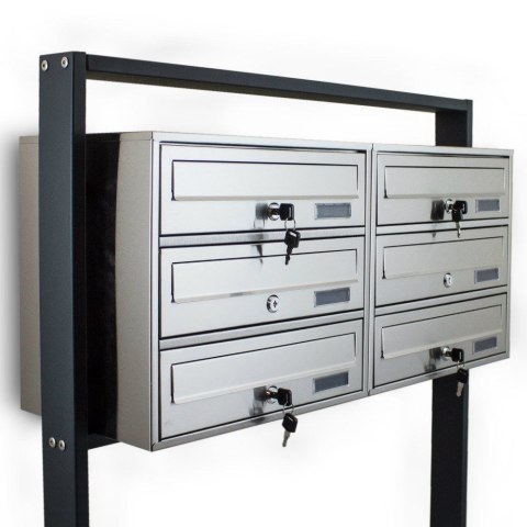 METALICZNA SKRZYNKA NA LISTY POCZTOWA LOKATORSKA 2X3 STAL NIERDZEWNA