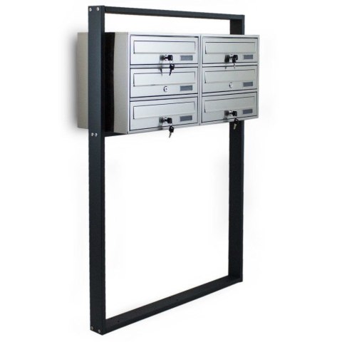 METALICZNA SKRZYNKA NA LISTY POCZTOWA LOKATORSKA 2X3 STAL NIERDZEWNA