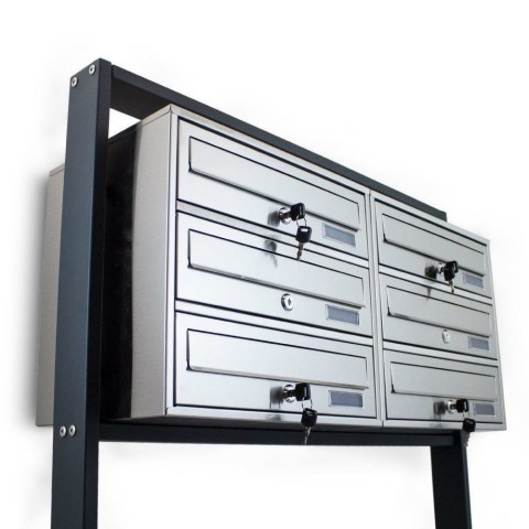 METALICZNA SKRZYNKA NA LISTY POCZTOWA LOKATORSKA 2X3 STAL NIERDZEWNA