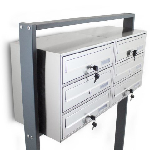 METALICZNA SKRZYNKA NA LISTY POCZTOWA LOKATORSKA 2X3 STAL NIERDZEWNA