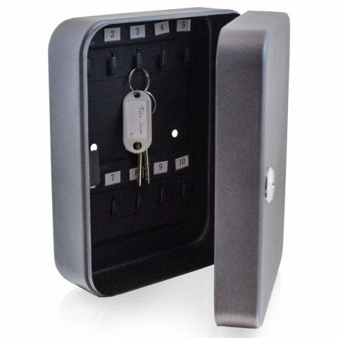 MINI SKRZYNKA NA KLUCZE ANTRACYTOWA 20 HACZYKÓW MONTAŻ ŚCIENNY/SZAFKOWY