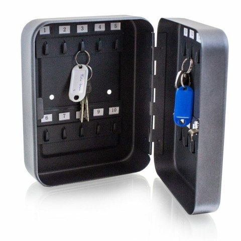 MINI SKRZYNKA NA KLUCZE ANTRACYTOWA 20 HACZYKÓW MONTAŻ ŚCIENNY/SZAFKOWY