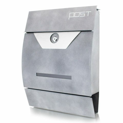 NAŚCIENNA NOWOCZESNA SKRZYNKA POCZTOWA Z GAZETNIKIEM ANTRACYT SZARA