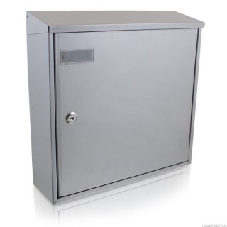 NAŚCIENNA SKRZYNKA NA LISTY POCZTOWA SREBRNA 2 KLUCZYKI DUŻA SOLIDNA