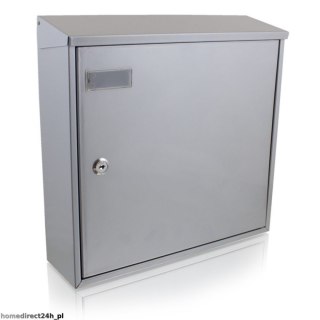 NAŚCIENNA SKRZYNKA NA LISTY POCZTOWA SREBRNA 2 KLUCZYKI DUŻA SOLIDNA