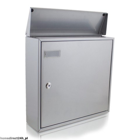 NAŚCIENNA SKRZYNKA NA LISTY POCZTOWA SREBRNA 2 KLUCZYKI DUŻA SOLIDNA