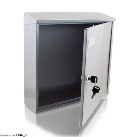 NAŚCIENNA SKRZYNKA NA LISTY POCZTOWA SREBRNA 2 KLUCZYKI DUŻA SOLIDNA